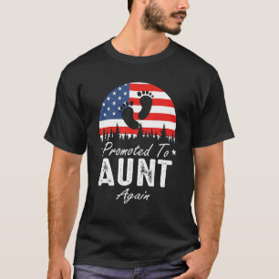 Promoted To Aunt Again 2024 US Flag Father's Day T-Shirt