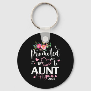 Promoted to aunt again est 2026 flower heart key ring