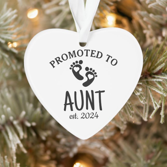 Promoted to Aunt / Birth announcement Chic heart Ornament (Tree)