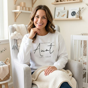 Promoted To Aunt Cosy EST Year Script Sweatshirt