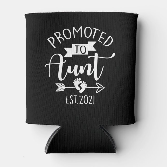 Promoted To Aunt Est 2021 Can Cooler (Front)