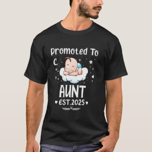 Promoted To Aunt EST. 2025 Mother's Day Cute Heart T-Shirt