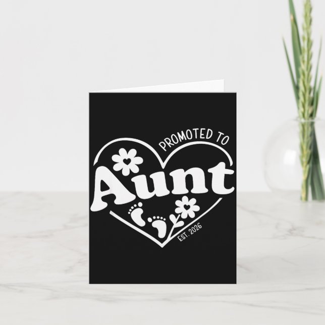 Promoted To Aunt Est. 2026 New Aunti Pregnancy Ann Card (Front)