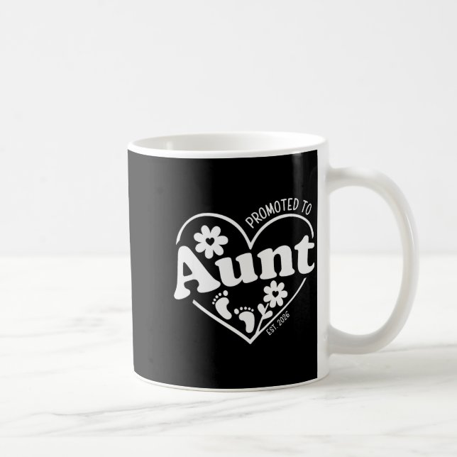 Promoted To Aunt Est. 2026 New Aunti Pregnancy Ann Coffee Mug (Right)