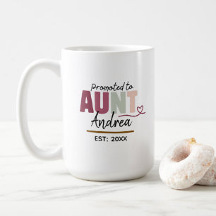 Promoted to Aunt EST 2026   Personalised Cute gift Coffee Mug