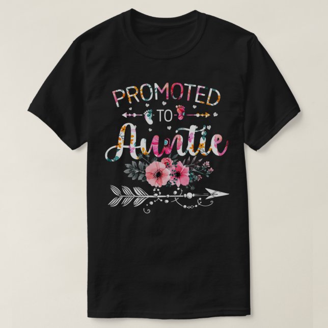 Promoted To Auntie 2022  Funny New Grandma Mothers T-Shirt (Design Front)