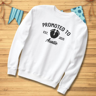 Promoted To Auntie 2025 Baby Footprints Sweatshirt