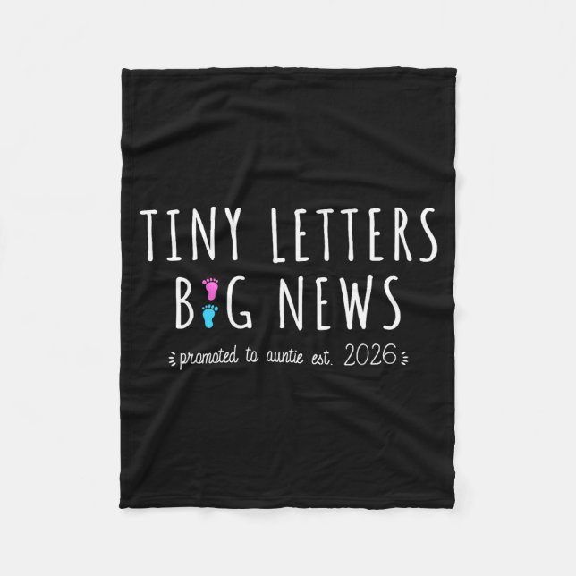 Promoted To Auntie 2026 Baby Announcement First Ti Fleece Blanket (Front)