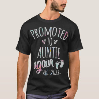 Promoted to Auntie again 2022,Cute Baby Announceme T-Shirt