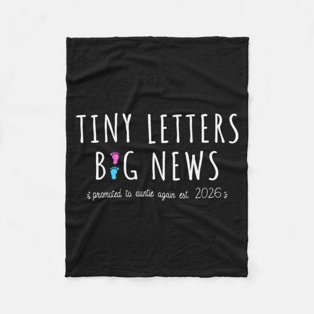 Promoted To Auntie Again 2026-2nd Baby Announcemen Fleece Blanket (Front)