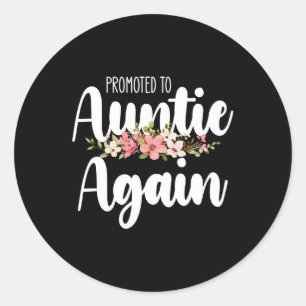 Promoted To Auntie Again Classic Round Sticker