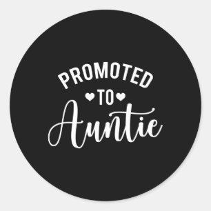 Promoted To Auntie Aunt To Be Pregnancy Announcet Classic Round Sticker