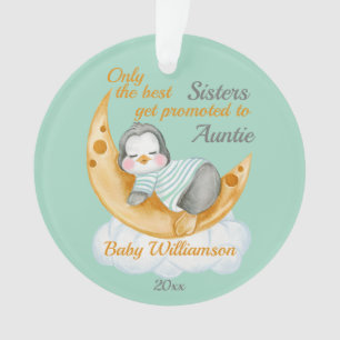 Promoted to Auntie Baby Penguin Ornament