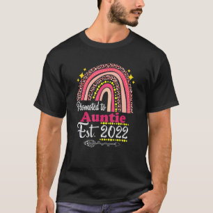 Promoted To Auntie Est 2022 Rainbow Mother's Day T-Shirt