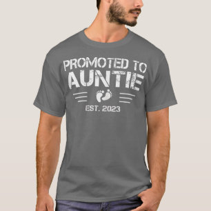 Promoted to Auntie Est 2023 Retro Pregnancy Revea T-Shirt