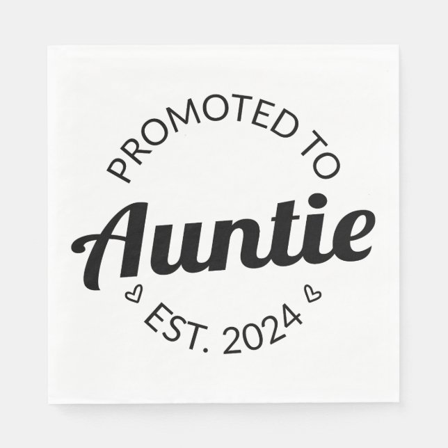 Promoted To Auntie Est. 2024 I Napkin (Front)