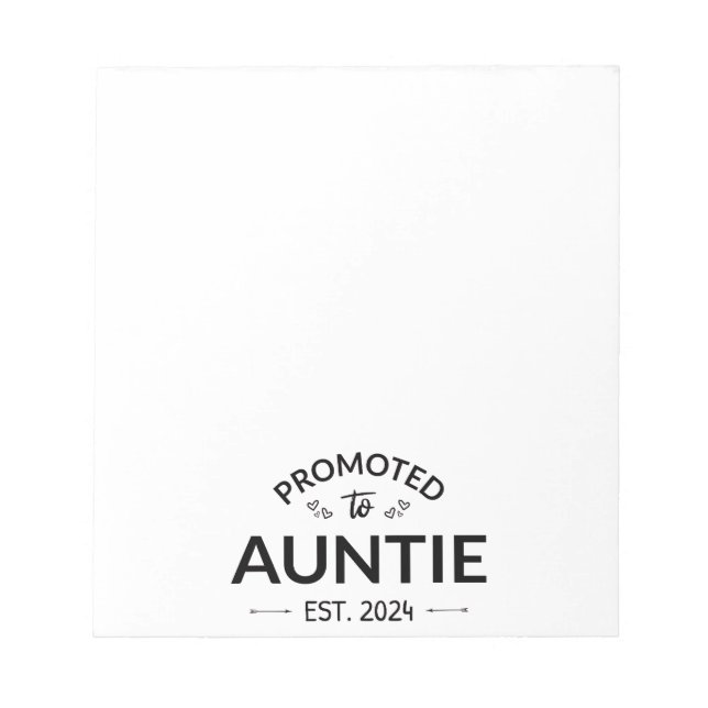 Promoted To Auntie Est. 2024 II Notepad (Front)