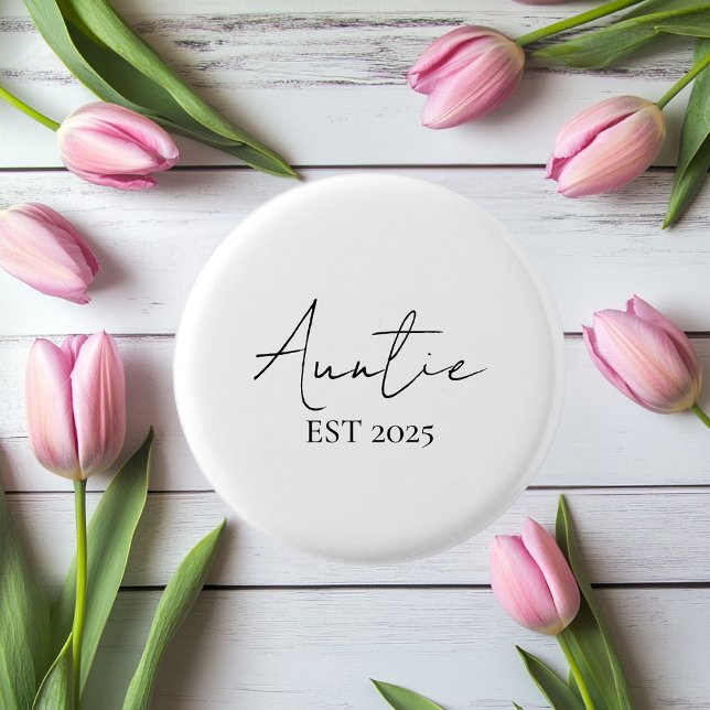 Promoted to Auntie EST 2025 | Cute New Aunt  3 Cm Round Badge (Creator Uploaded)