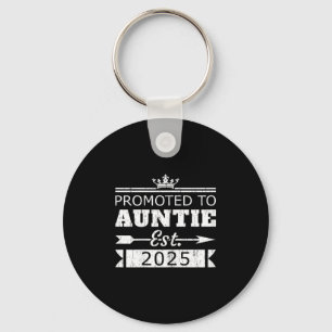Promoted To Auntie Est 2025 Funny New Aunt Reveal Key Ring