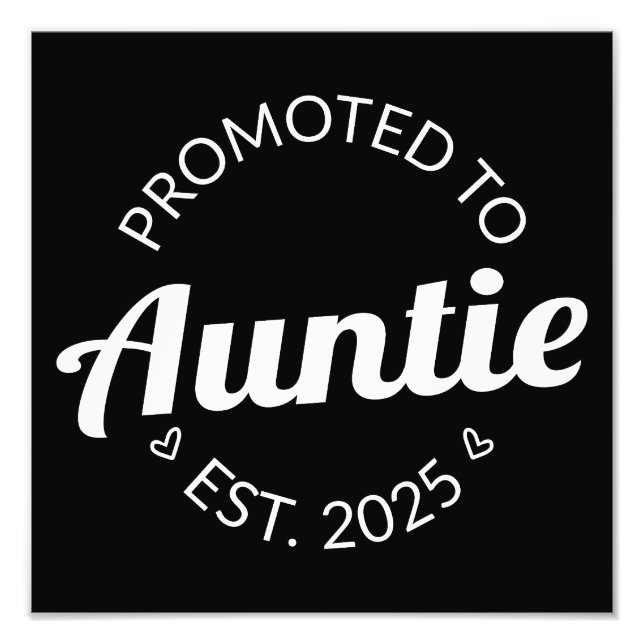 Promoted To Auntie Est. 2025 I Photo Print (Front)
