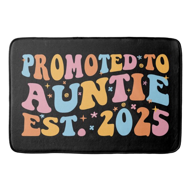 Promoted To Auntie Est. 2025 III Bath Mat (Front)