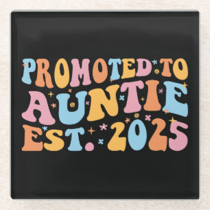 Promoted To Auntie Est. 2025 III Glass Coaster