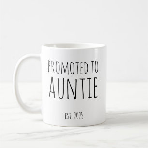 Promoted to Auntie Est 2025 New Aunt Gift Coffee Mug