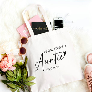 Promoted to Auntie EST 2025 New Aunt Gift Tote Bag