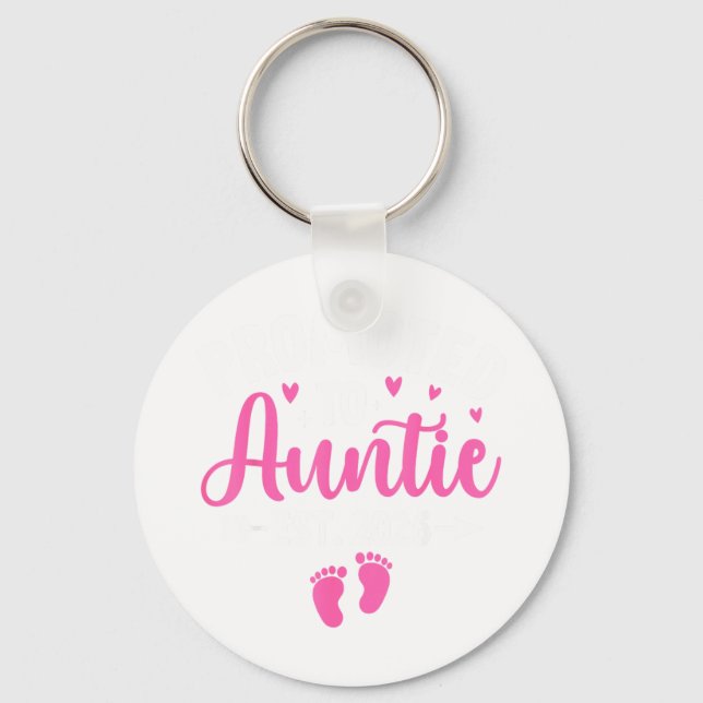 Promoted To Auntie Est. 2026 Aunt 2026 New Auntie  Key Ring (Front)