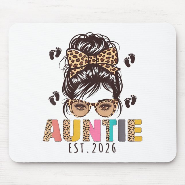 Promoted To Auntie Est 2026 Aunt To Be New Aunt Me Mouse Mat (Front)