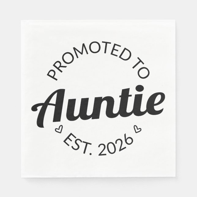 Promoted To Auntie Est. 2026 I Napkin (Front)