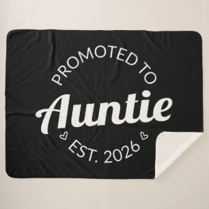 Promoted To Auntie Est. 2026 I Sherpa Blanket