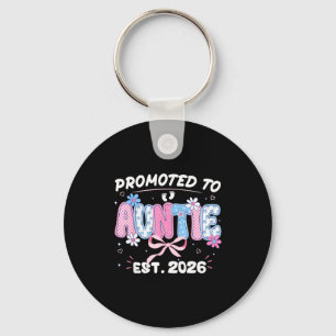 Promoted to auntie est 2026 new aunt pregnancy key ring