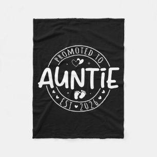 Promoted To Auntie Est 2026 Soon To Be Aunt Funny Fleece Blanket