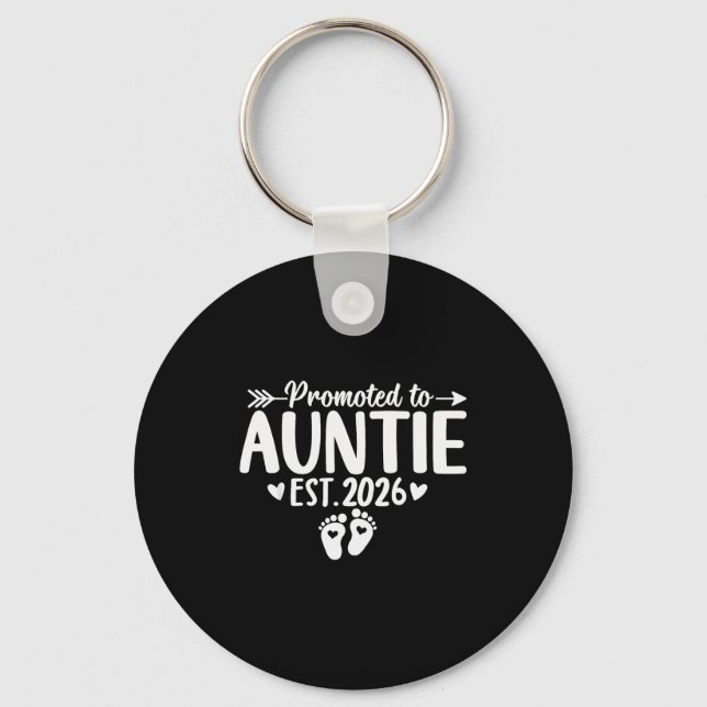 Promoted To Auntie Est 2026 Soon To Be New Aunt Ba Key Ring (Front)