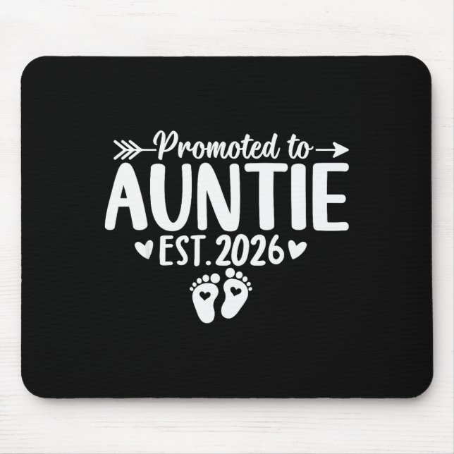 Promoted To Auntie Est 2026 Soon To Be New Aunt Ba Mouse Mat (Front)