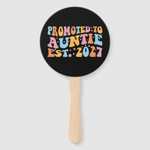 Promoted To Auntie Est 2027 New Aunt Hand Fan