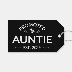 Promoted To Auntie Est 2027 New Aunt II Gift Tags