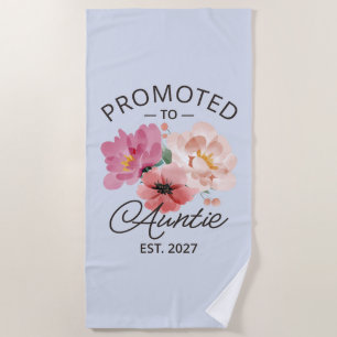 Promoted To Auntie Est 2027 New Aunt VI Beach Towel