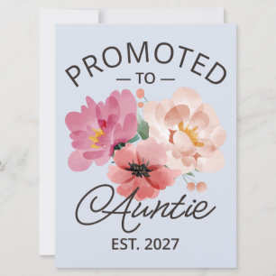 Promoted To Auntie Est 2027 New Aunt VI Invitation