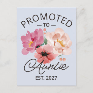 Promoted To Auntie Est 2027 New Aunt VI Postcard
