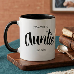 Promoted To Auntie Established Custom Year White Mug