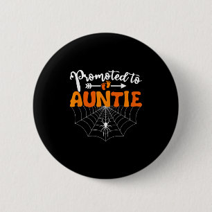 Promoted To Auntie Halloween Pregnancy Announcemen 6 Cm Round Badge