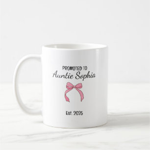 Promoted to Auntie – Personalized Family Role Gift Coffee Mug