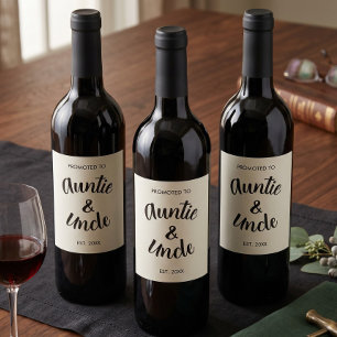 Promoted To Auntie & Uncle Established Custom Wine Label