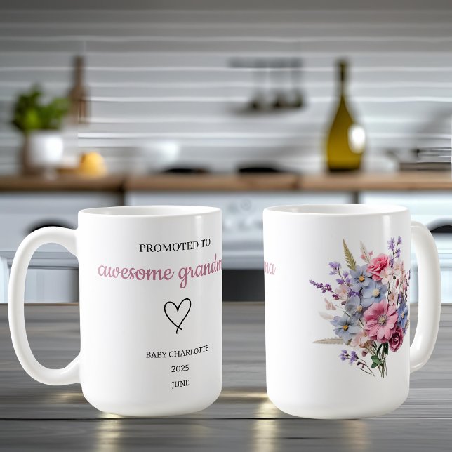 Promoted to Awesome Grandma Personalised Coffee Mug (Creator Uploaded)
