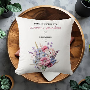 Promoted to Awesome Grandma Personalized Cushion