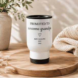 Promoted to Awesome Grandpa Personalised Travel Mug