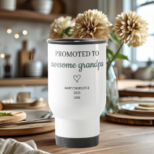 Promoted to Awesome Grandpa Personalised Travel Mug