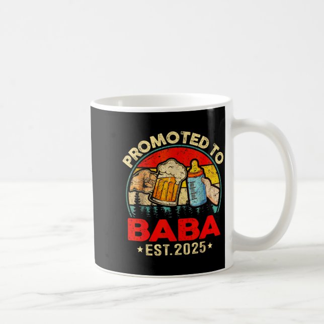 Promoted To Baba Est 2025 Vintage  Coffee Mug (Right)